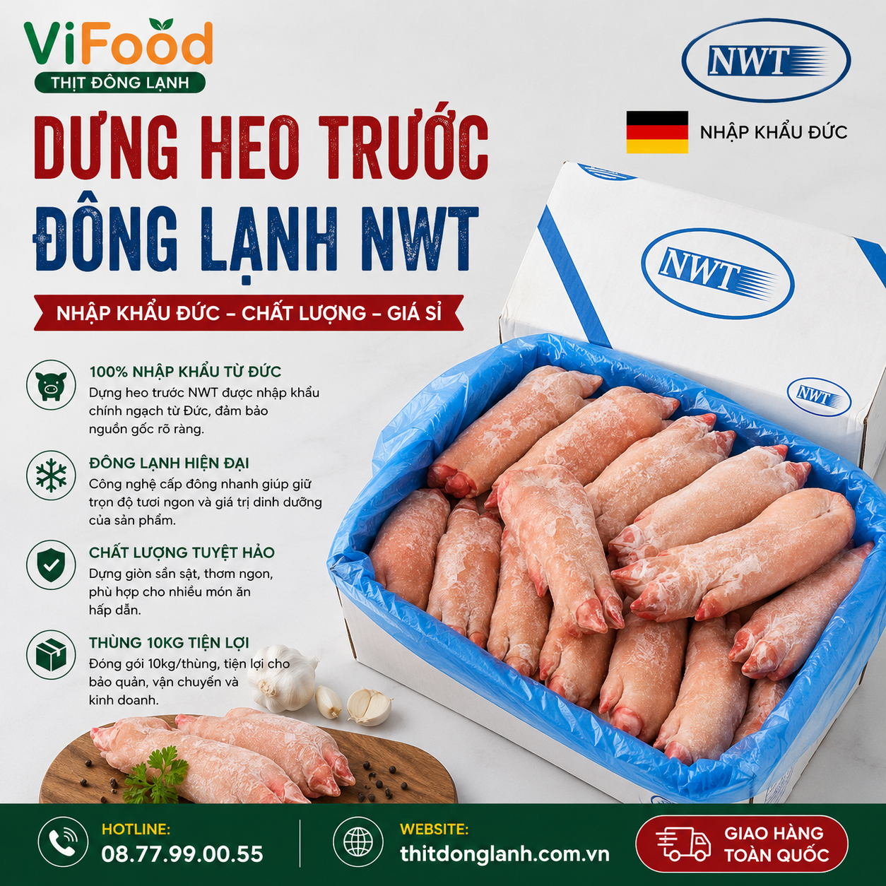 Dựng Heo Trước Đông Lạnh NWT Giá Sỉ